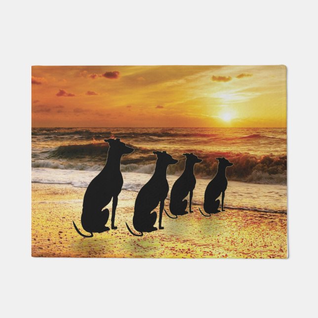 Sighthound Evening At The Beach Doormat (Front)
