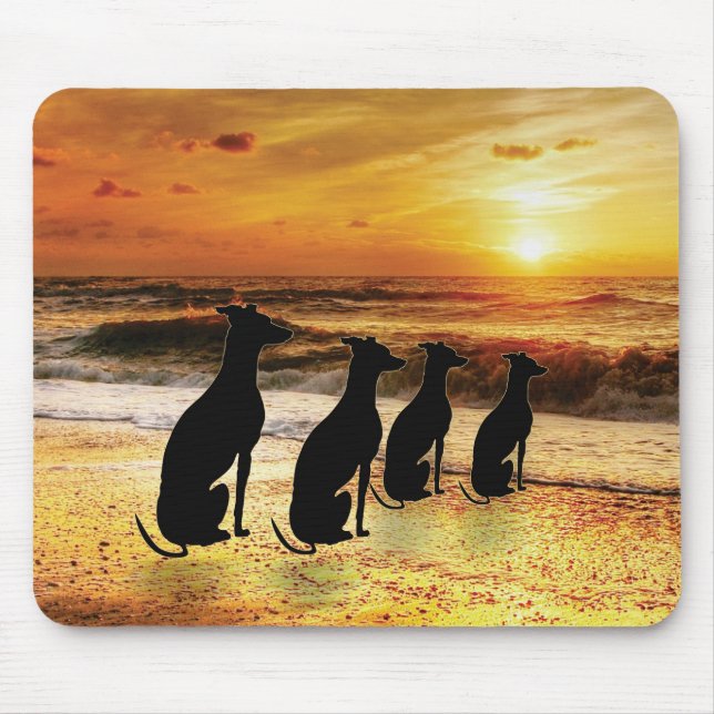 Sighthound Evening At The Beach Mouse Pad (Front)