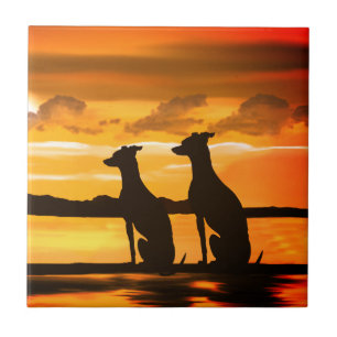 Sighthounds Greyhound Sunrise Tile