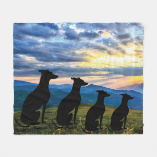 Sighthounds - Greyhound Sunset Fleece Blanket