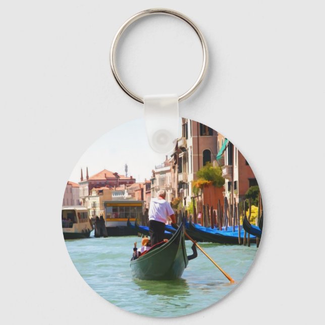 Sightseeing By Gondola Venice Italy Keychain (Front)