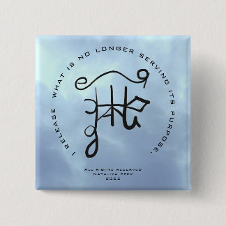 Sigil Art for Releasing and Letting Go 2 Inch Square Button