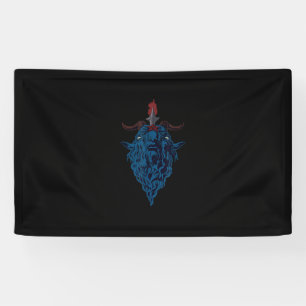 Sigil Of Baphomet Goat Of Mendes Satan Dark Goth Banner