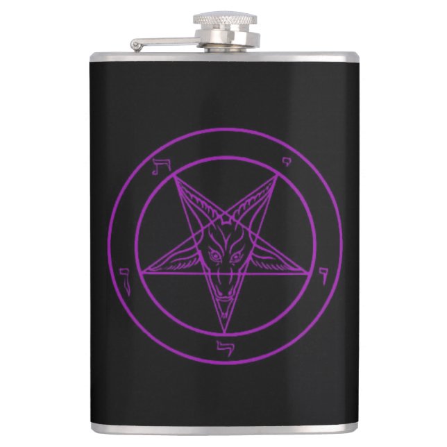 Sigil Of Baphomet (Purple) Hip Flask (Front)
