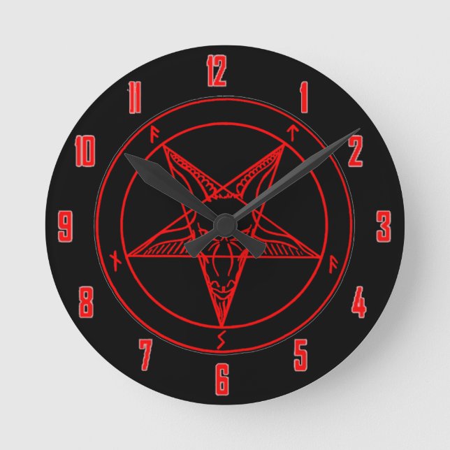 SIGIL of BAPHOMET Round Clock (Front)