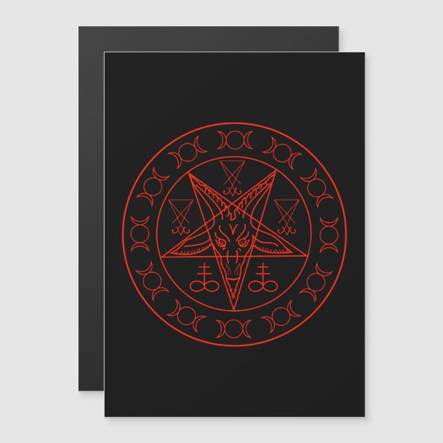 Sigil of Baphomet triple moon and sigil of lucifer Magnetic Invitation (Front/Back)