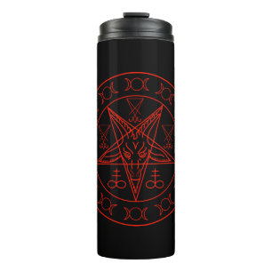 Sigil of Baphomet triple moon and sigil of lucifer Thermal Tumbler