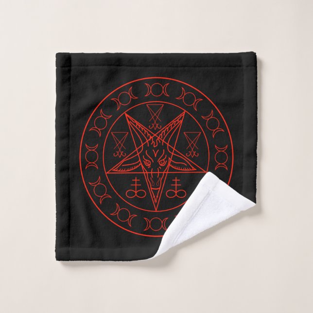 Sigil of Baphomet triple moon and sigil of lucifer Wash Cloth (Wash Cloth)
