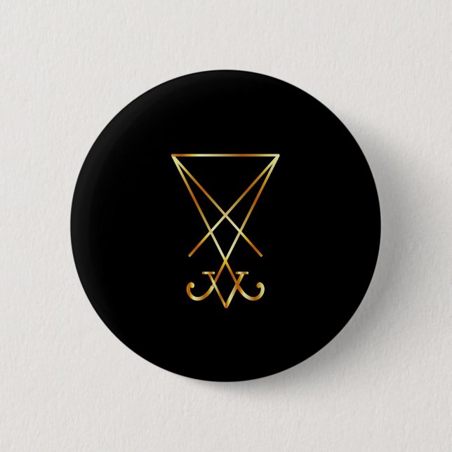 Sigil of Lucifer- A symbol of satanism 2 Inch Round Button (Front)