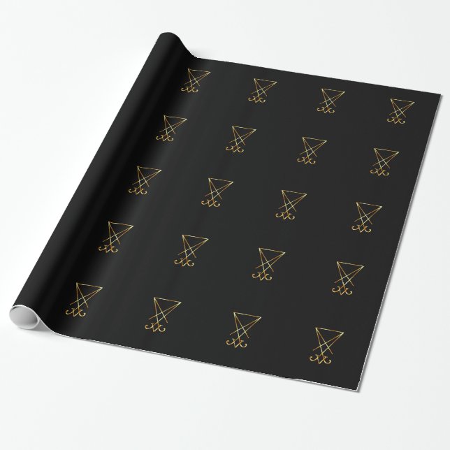 Sigil of Lucifer- A symbol of satanism Wrapping Paper (Unrolled)
