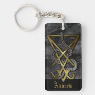 Sigil of Lucifer Serpent Occult Symbol Keychain