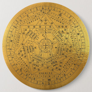 Sigillum Dei Seal of God Angelic John Dee Diagram 6 Inch Round Button