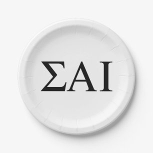 Sigma Alpha Iota Greek Letters Paper Plate