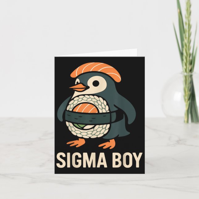 Sigma Boy Italian Brainrot Funny Meme Penguin  Card (Front)