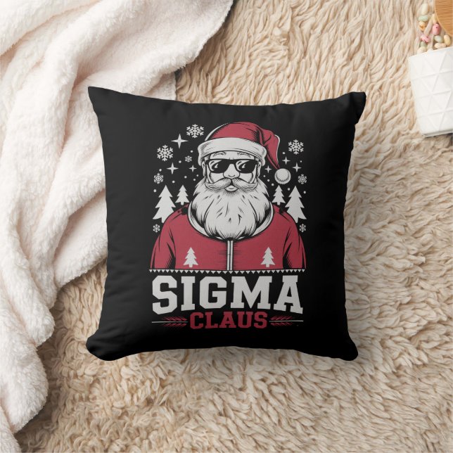 Sigma Claus Cool Santa Christmas Rizz Rizzler Meme Throw Pillow (Blanket)
