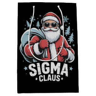 Sigma Claus Cool Santa Funny Xmas Rizz Rizzler Medium Gift Bag