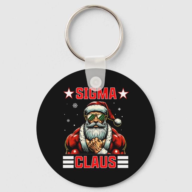 Sigma Claus Funny Christmas Santa Rizz Middle Scho Keychain (Front)