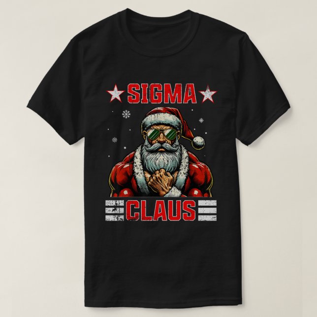 Sigma Claus Funny Christmas Santa Rizz Middle Scho T-Shirt (Design Front)