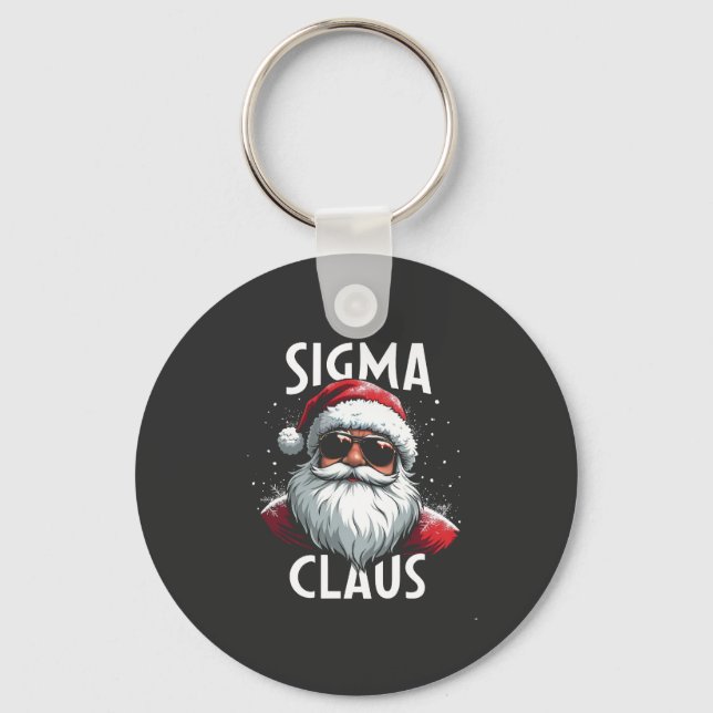 Sigma Claus Funny Gen Alpha Middle School Christma Keychain (Front)