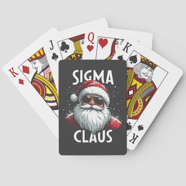 Sigma Claus Funny Gen Alpha Middle School Christma Playing Cards (Back)