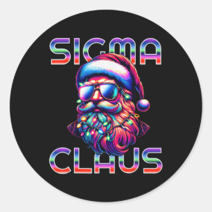 Sigma Claus Funny Santa Christmas Meme Teens Boys  Classic Round Sticker