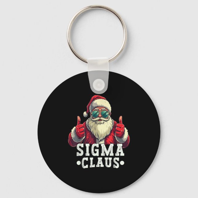Sigma Claus Santa Funny Christmas Rizz Meme Xmas  Keychain (Front)