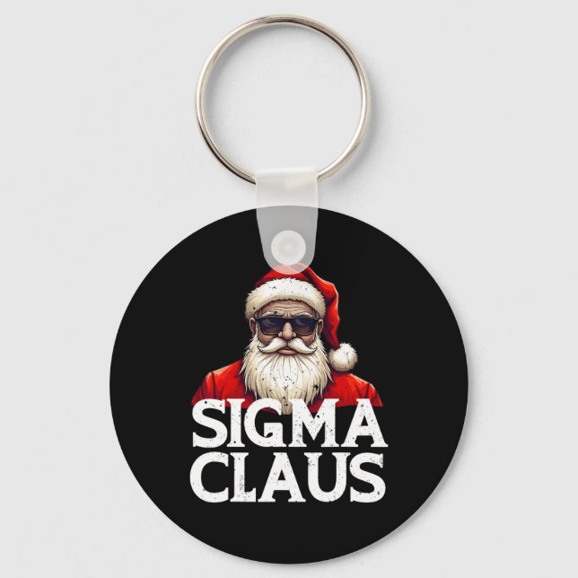 Sigma Claus Santa Funny Christmas Rizz The Rizzler Keychain (Front)