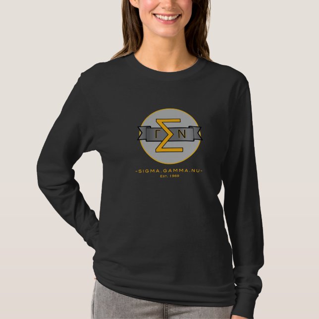 Sigma Gamma Nu Long Sleeve Shirt (gold letters) (Front)