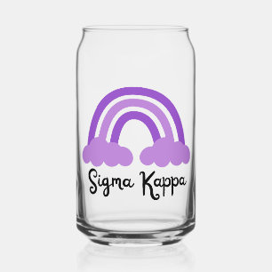 Sigma Kappa Sorority Purple Monochrome Rainbow Can Glass