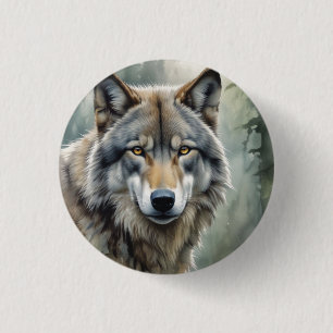 Sigma Male Lone Wolf 1 Inch Round Button