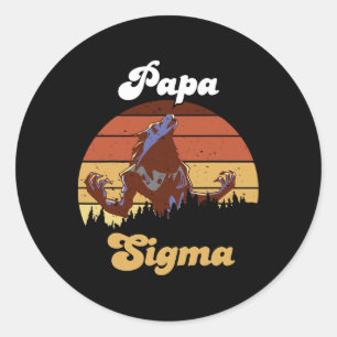 Sigma Papa Wolf Match Tribe Wolves Camping Pack Fa Classic Round Sticker