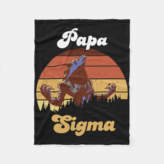 Sigma Papa Wolf Match Tribe Wolves Camping Pack Fa Fleece Blanket (Front)