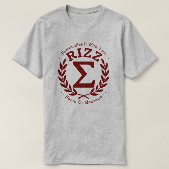 Sigma Rizz University R PERSONALIZED T-Shirt (Design Front)