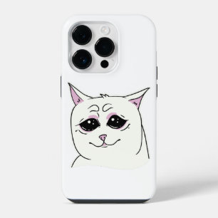 SIGMA SAD WHITE CAT FACE ANIMAL  iPhone 14 PRO CASE