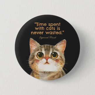 Sigmund Freud Cat Quote Button