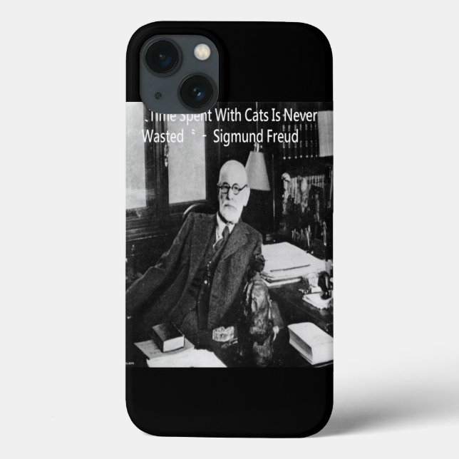 Sigmund Freud In His Office & Funny Cat Quote Case-Mate iPhone Case (Back)