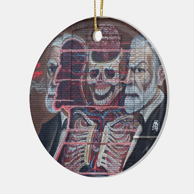 Sigmund Freud Street Art Ceramic Ornament (Left)