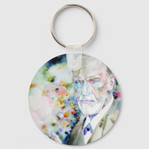 SIGMUND FREUD - watercolor portrait.2 Keychain