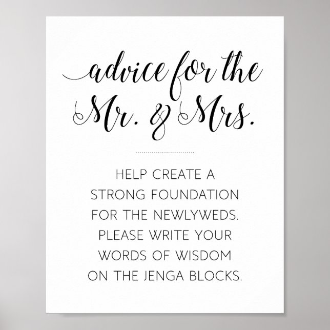 Sign A Jenga Piece Wedding Guest Book (Front)