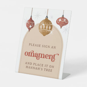 Sign an Ornament Retro Bauble Christmas Bridal