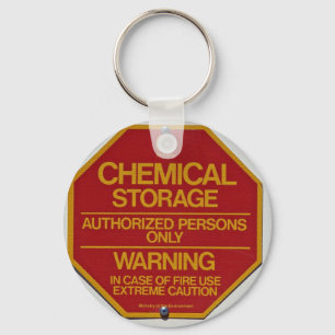 Sign board indicating Chemical storage Keychain