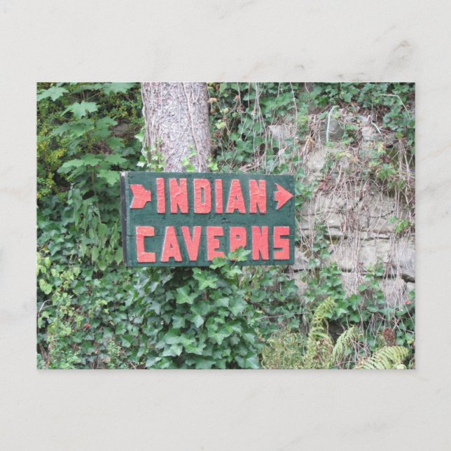 sign for indian caverns Postcard (Front)