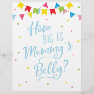 SIGN How big is Mommy's Belly? Baby Shower Game