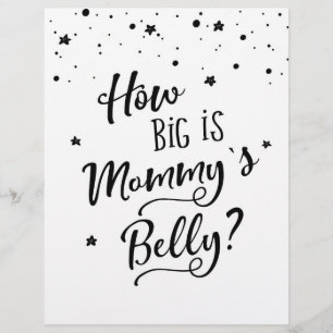 SIGN How big is Mommy's Belly? Baby Shower Game