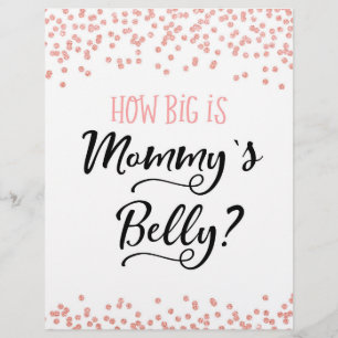 SIGN How big is Mommy's Belly? Baby Shower Game