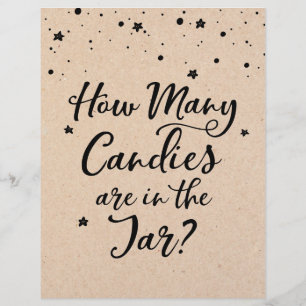 SIGN How many Candies in the Jar Baby Shower Game