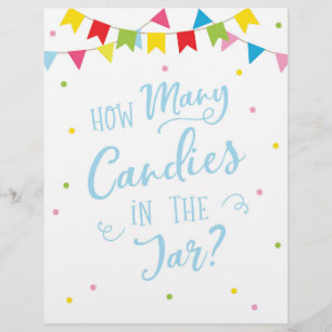 SIGN How many Candies in the Jar Baby Shower Game