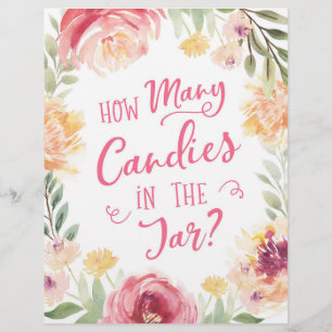 SIGN How many Candies in the Jar Baby Shower Game