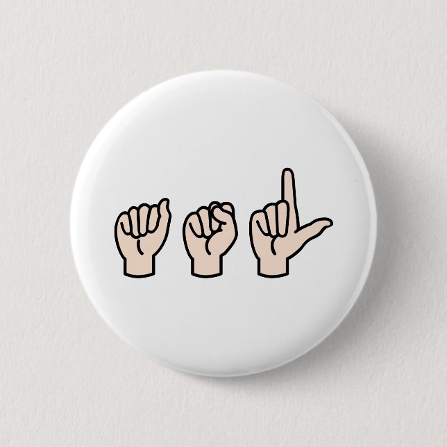 Sign Language 2 Inch Round Button (Front)