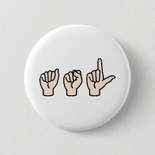 Sign Language 2 Inch Round Button